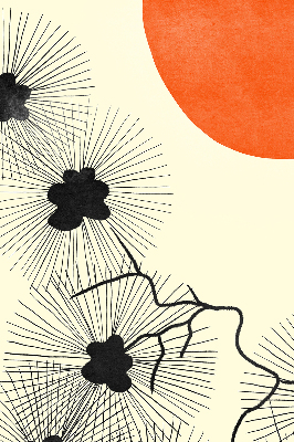 Fabric roller blind for window with a dandelion design