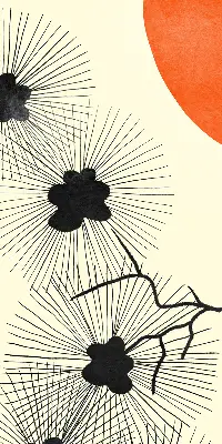 Fabric roller blind for window with a dandelion design