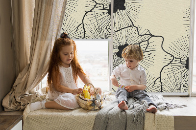 Fabric roller blind for window Dandelions