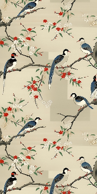 Blackout roller blind Birds on a tree