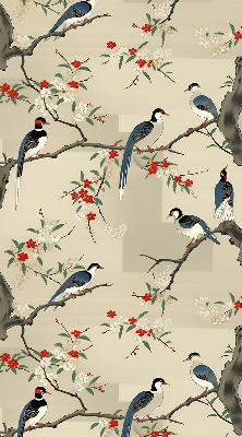 Blackout roller blind Birds on a tree