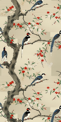 Blackout roller blind Birds on a tree