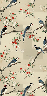Blackout roller blind Birds on a tree