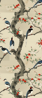 Blackout roller blind Birds on a tree