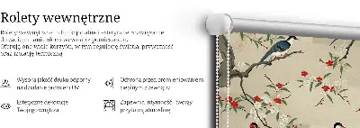 Blackout roller blind birds on a tree pattern
