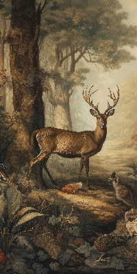 Blackout roller blind for window Animals in the forest