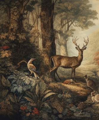 Blackout roller blind for window Animals in the forest