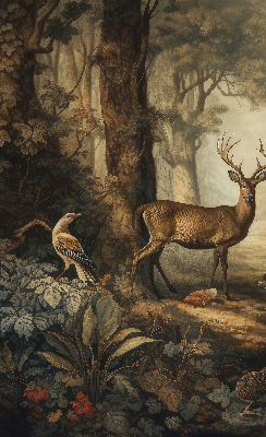 Blackout roller blind for window Animals in the forest
