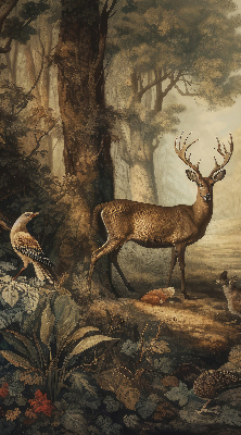 Blackout roller blind for window Animals in the forest