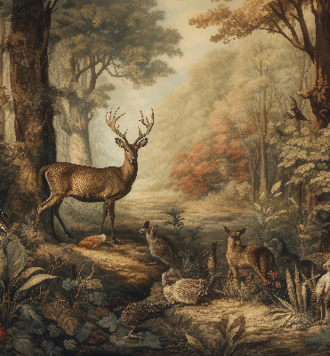 Blackout roller blind for window Animals in the forest