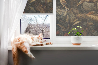 Blackout roller blind for window Animals in the forest