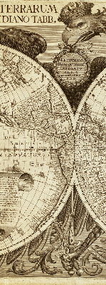 Blackout roller blind Old world map
