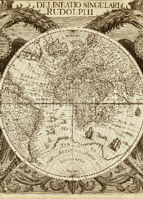 Blackout roller blind Old world map