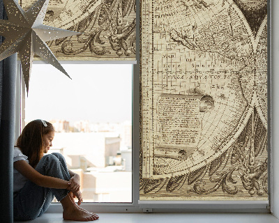 Blackout roller blind Old world map