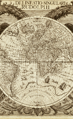 Blackout roller blind Old world map