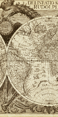 Blackout roller blind Old world map
