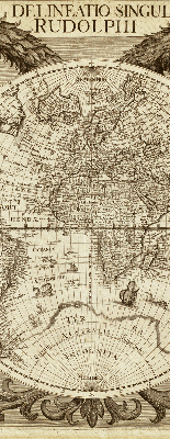 Blackout roller blind Old world map