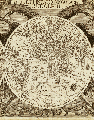 Blackout roller blind Old world map