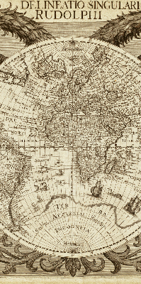 Blackout roller blind Old world map