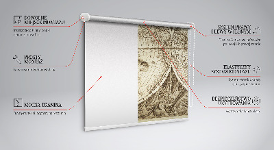 Blackout roller blind Old world map