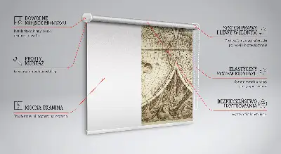 Blackout roller blind with an old world map print