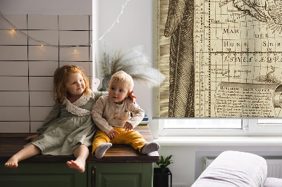 Blackout roller blind Old world map