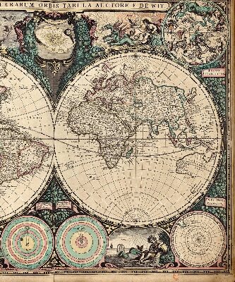 Blackout roller blind for window World map