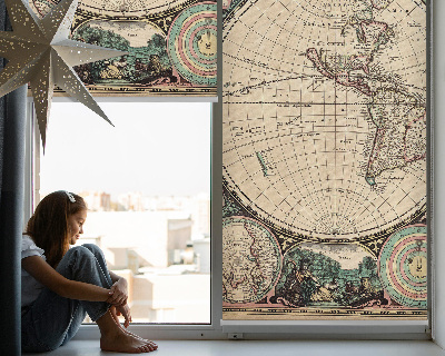Blackout roller blind for window World map
