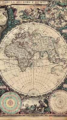 Blackout roller blind for window World map