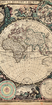 Blackout roller blind for window World map