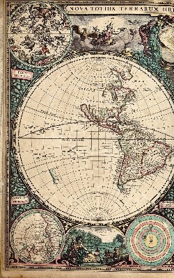 Blackout roller blind for window World map