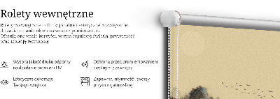 Fabric roller blind for window mountains print