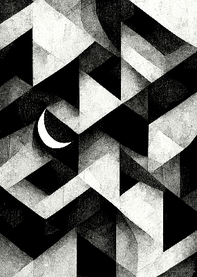 Blackout roller blind Triangles in abstraction