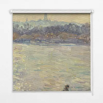 Blackout roller blind people on the water design