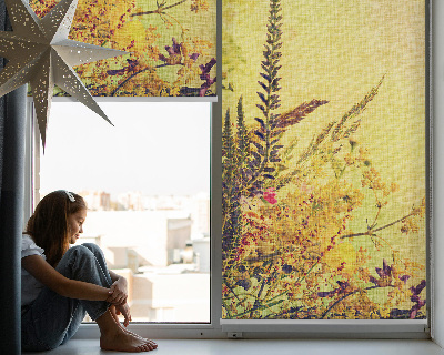 Fabric roller blind for window Plants