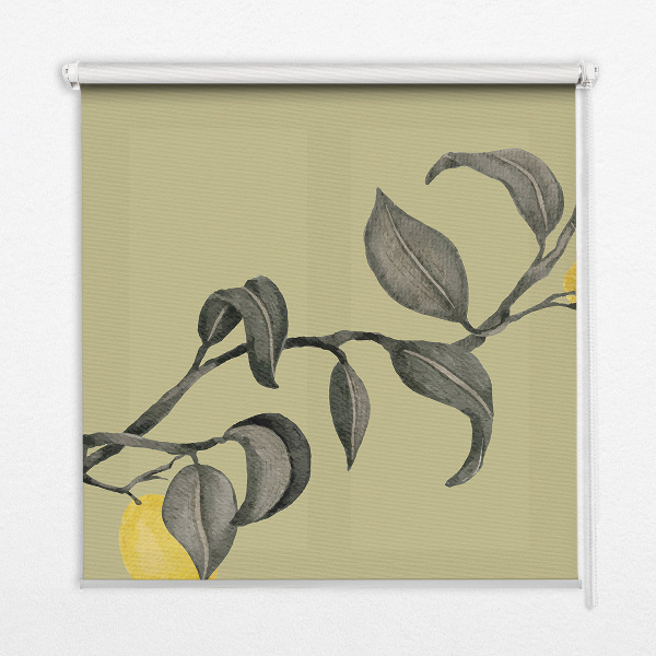 Blackout roller blind lemons on the tree pattern