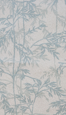 Blackout roller blind with leaves print