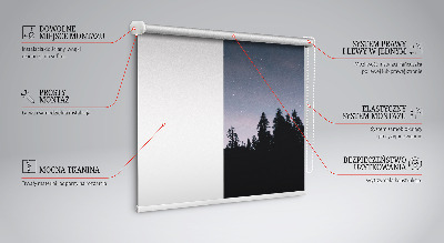 Fabric roller blind for window starry sky design