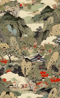 Fabric roller blind for window in Mountain design