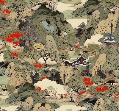 Fabric roller blind for window in Mountain design