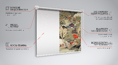Fabric roller blind for window in Mountain design
