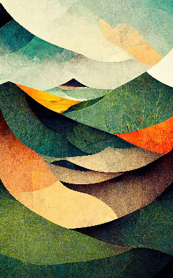 Blackout roller blind Abstract hills