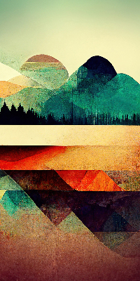 Blackout roller blind for window Abstract mountains