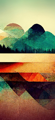 Blackout roller blind for window Abstract mountains