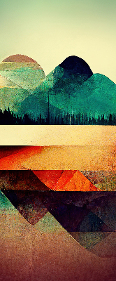 Blackout roller blind for window Abstract mountains