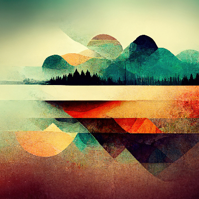 Blackout roller blind for window Abstract mountains
