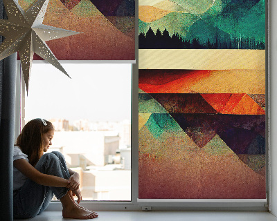 Blackout roller blind for window Abstract mountains