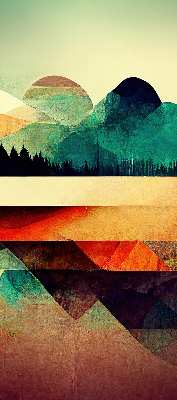Blackout roller blind for window Abstract mountains