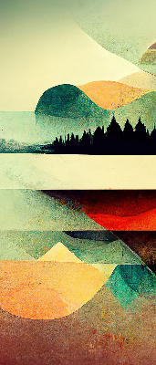 Blackout roller blind for window Abstract mountains