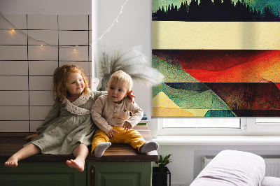 Blackout roller blind for window Abstract mountains